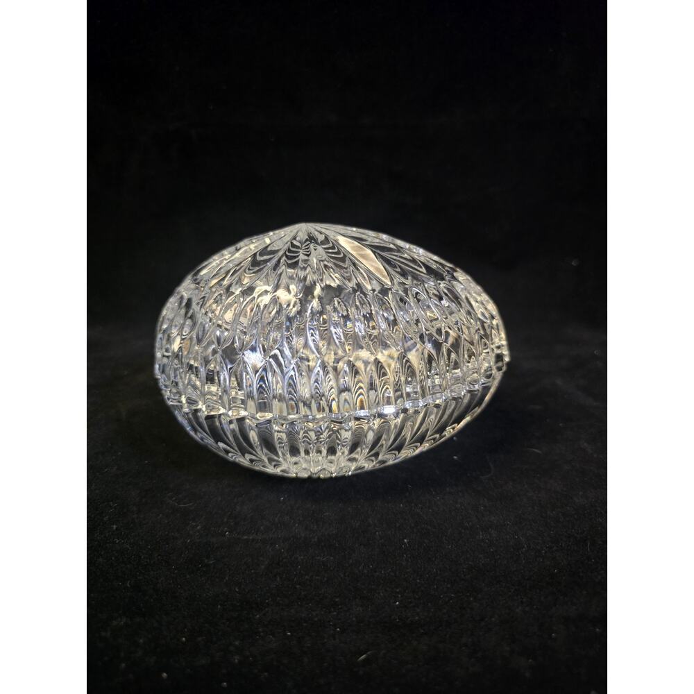 VNTG Gorham Full Lead Crystal Chantilly Egg Candy Dish 4.75" Excellent Condition